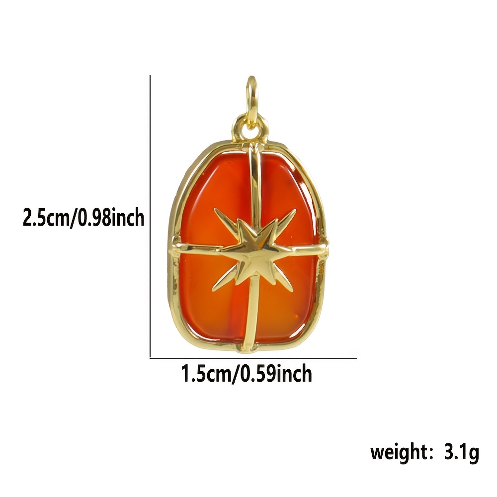 Copper Natural Stone Square Oval Pendant DIY Bracelet Necklace